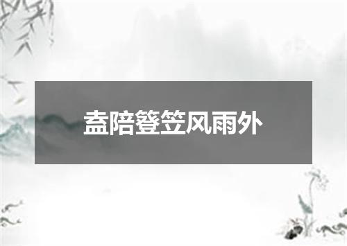 盍陪簦笠风雨外