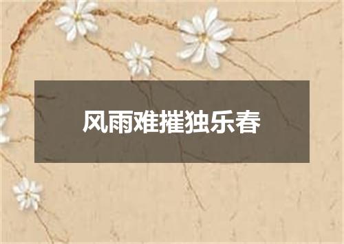 风雨难摧独乐春