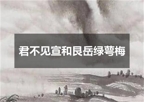 君不见宣和艮岳绿萼梅