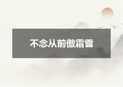 不念从前傲霜雪