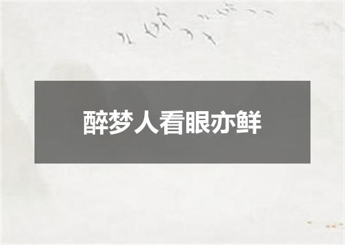 醉梦人看眼亦鲜