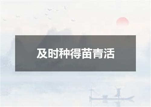 及时种得苗青活