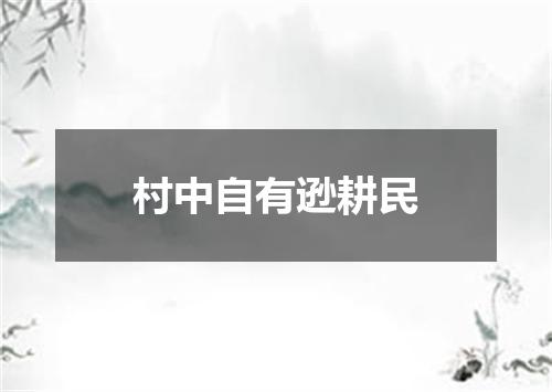 村中自有逊耕民