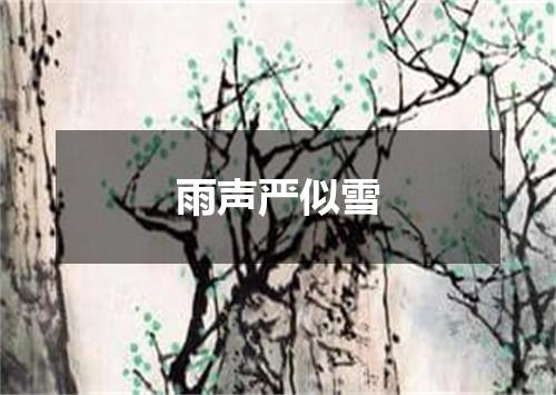 雨声严似雪