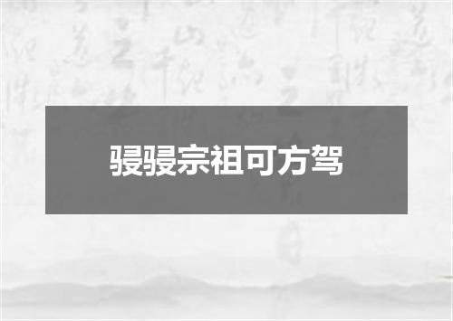 骎骎宗祖可方驾
