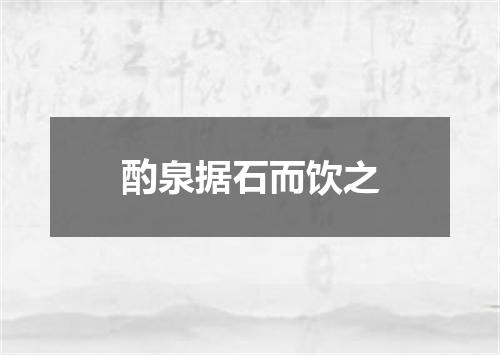酌泉据石而饮之