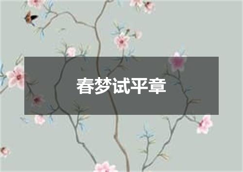春梦试平章