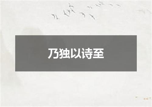 乃独以诗至