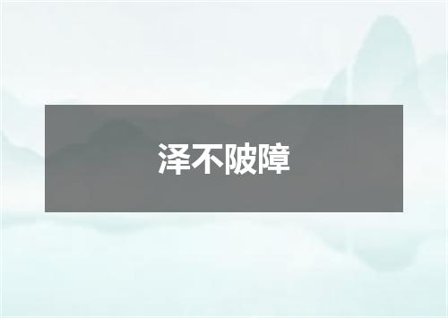 泽不陂障