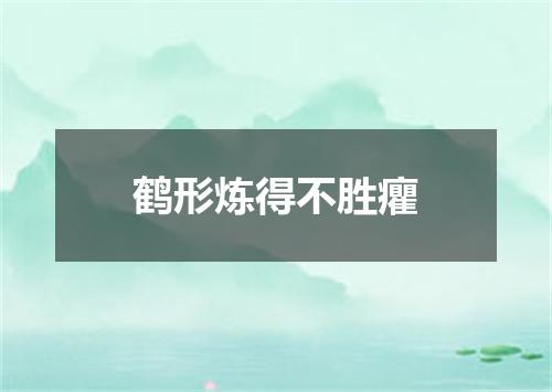 鹤形炼得不胜癯