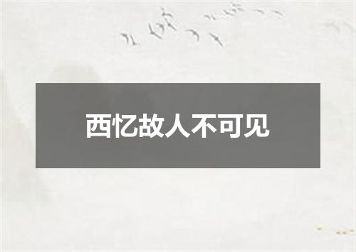 西忆故人不可见