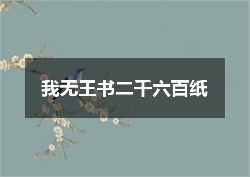我无王书二千六百纸
