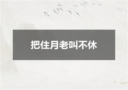 把住月老叫不休