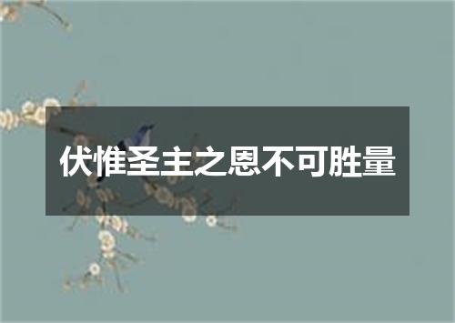 伏惟圣主之恩不可胜量
