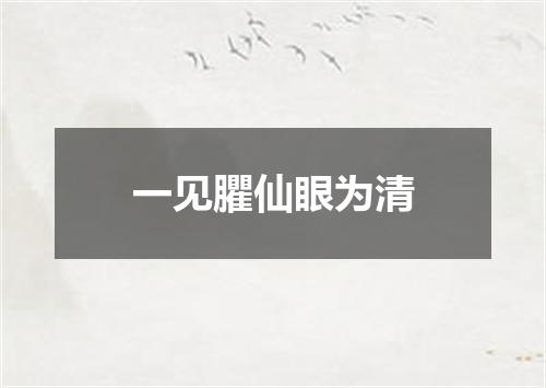 一见臞仙眼为清