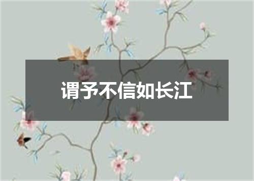 谓予不信如长江