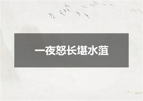 一夜怒长堪水菹