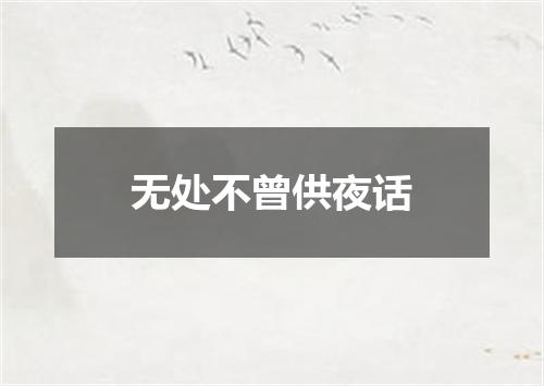 无处不曾供夜话