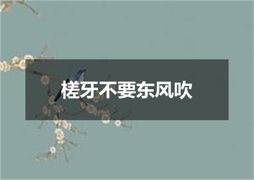 槎牙不要东风吹