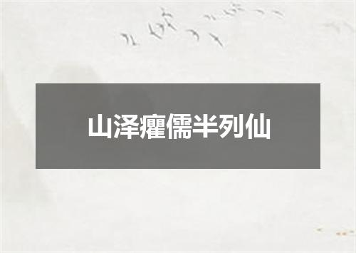 山泽癯儒半列仙