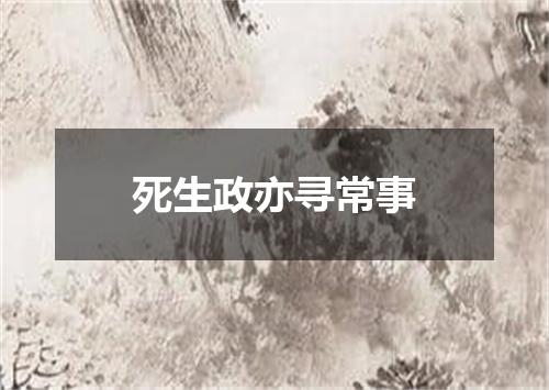死生政亦寻常事
