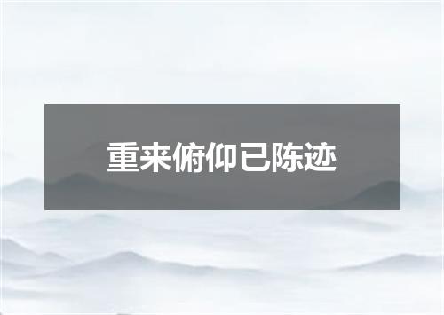 重来俯仰已陈迹