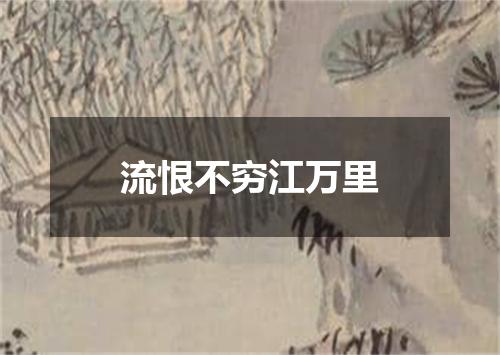 流恨不穷江万里