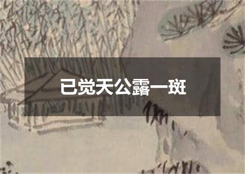 已觉天公露一斑