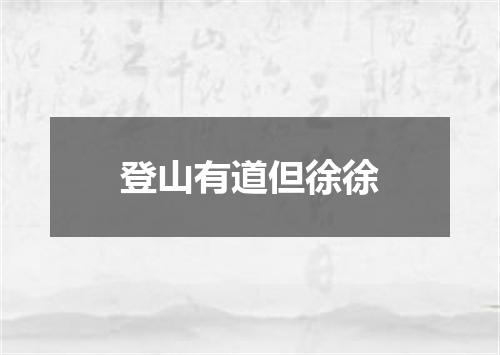 登山有道但徐徐