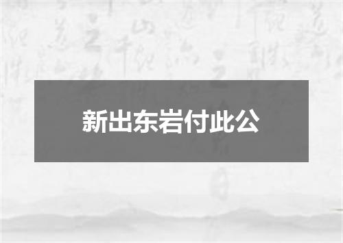 新出东岩付此公