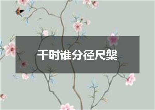 千时谁分径尺槃