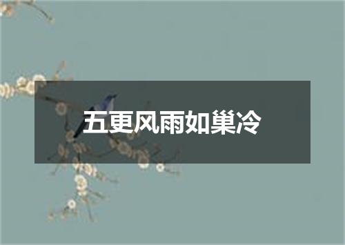 五更风雨如巢冷