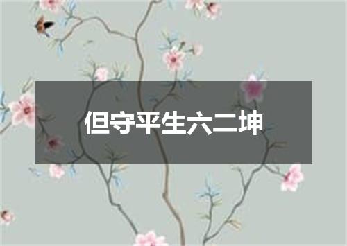 但守平生六二坤
