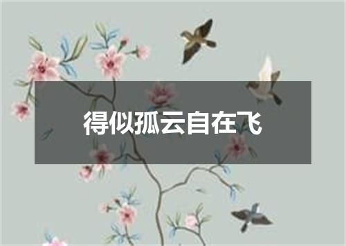 得似孤云自在飞