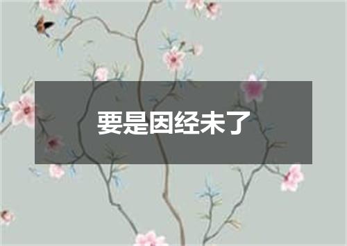 要是因经未了