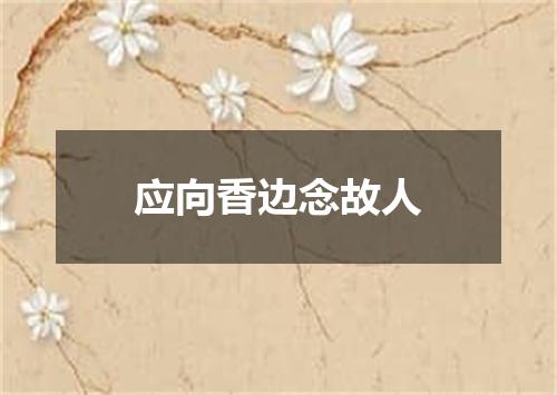 应向香边念故人