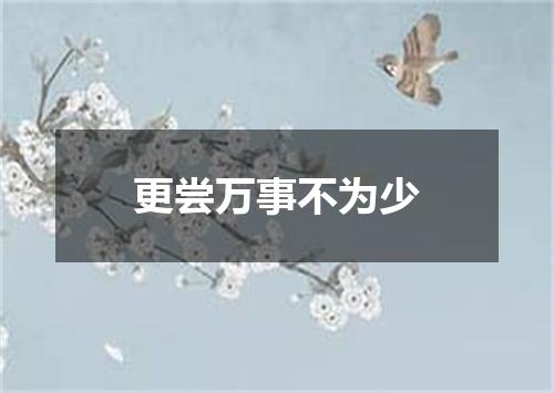 更尝万事不为少