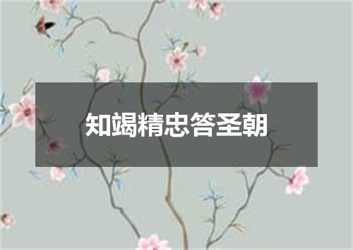 知竭精忠答圣朝