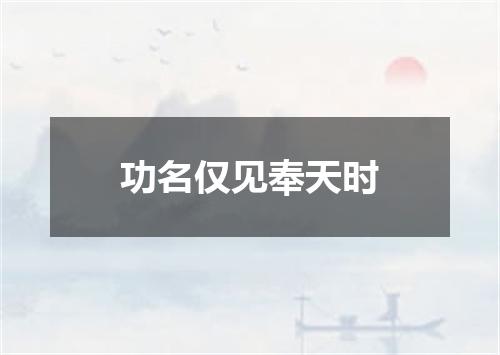 功名仅见奉天时