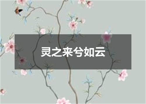 灵之来兮如云