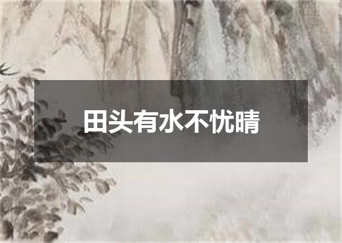 田头有水不忧晴