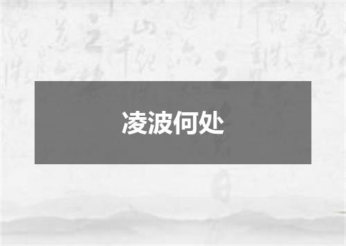 凌波何处