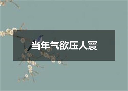 当年气欲压人寰