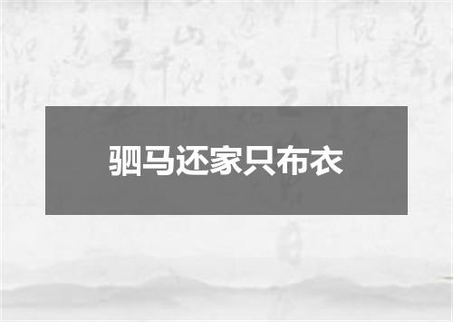 驷马还家只布衣