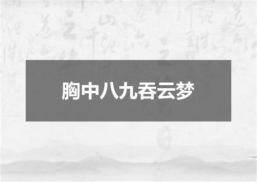胸中八九吞云梦