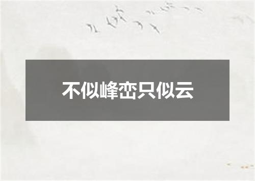不似峰峦只似云