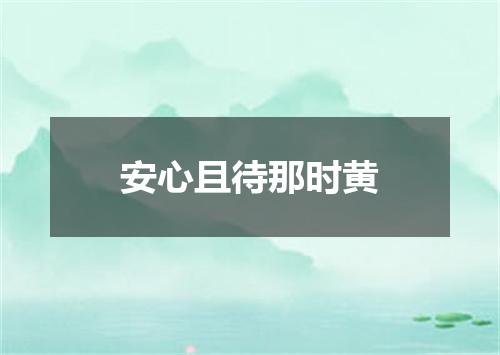 安心且待那时黄