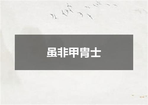 虽非甲胄士