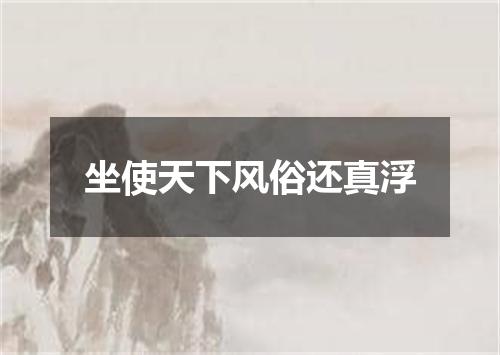 坐使天下风俗还真浮
