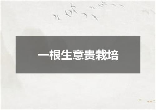 一根生意贵栽培